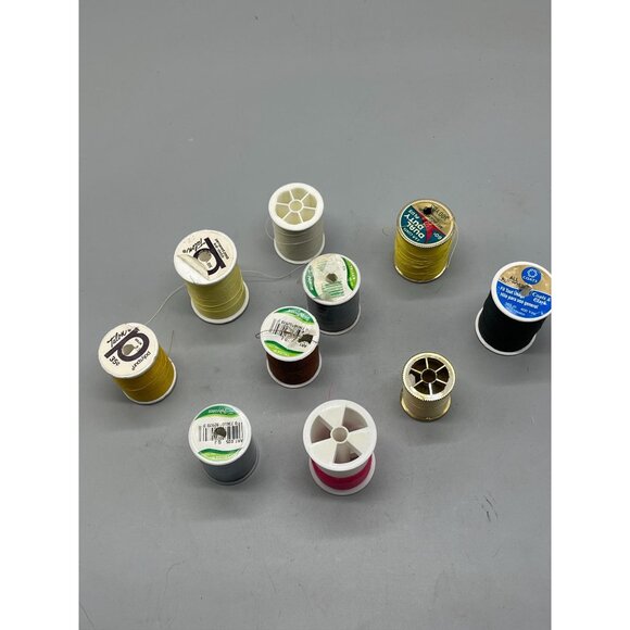 10 spools of polyester thread varying colors and sizes yellow white READ - Picture 2 of 6